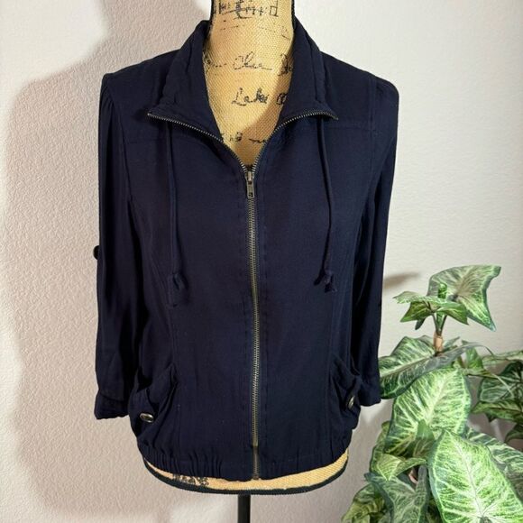 MINE Black Zip-Up Lightweight Jacket - Juniors Size L - Picture 2 of 8